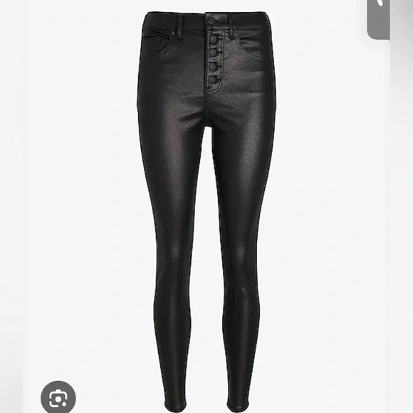 Express High-Rise Button Skinny Jeans with Buttons - Picture 3 of 6